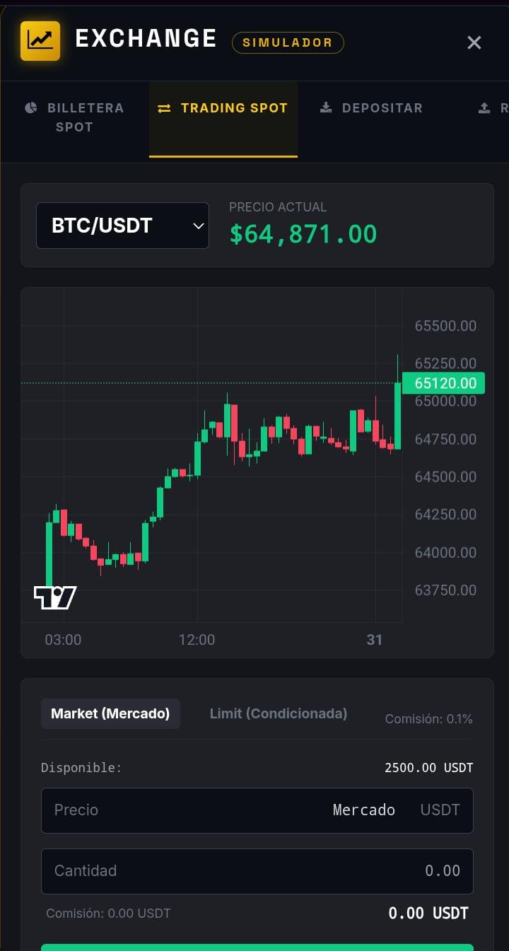 Simulador Exchange Pantalla 2